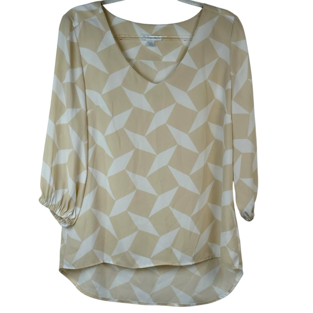 New York & Company Graphic Blouse Sz M